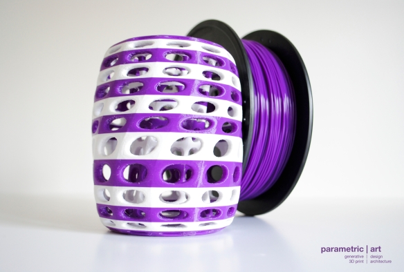 generative 3d printed lampshade in dual color by parametric | art